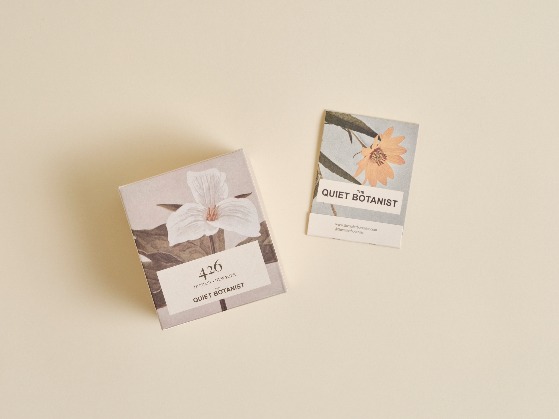 Home fragrance gift with scented candle and matches