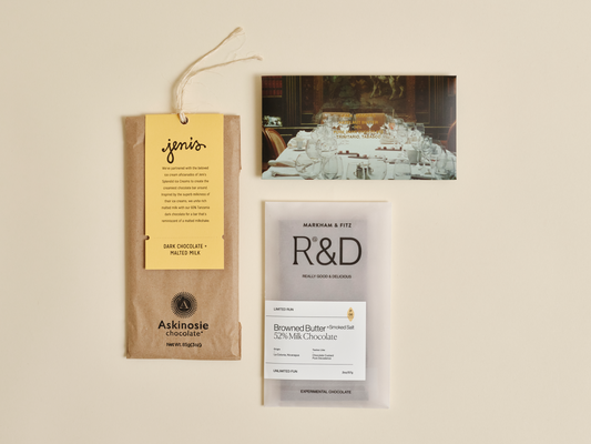 Gourmet chocolate gift set with three artisan chocolate bars