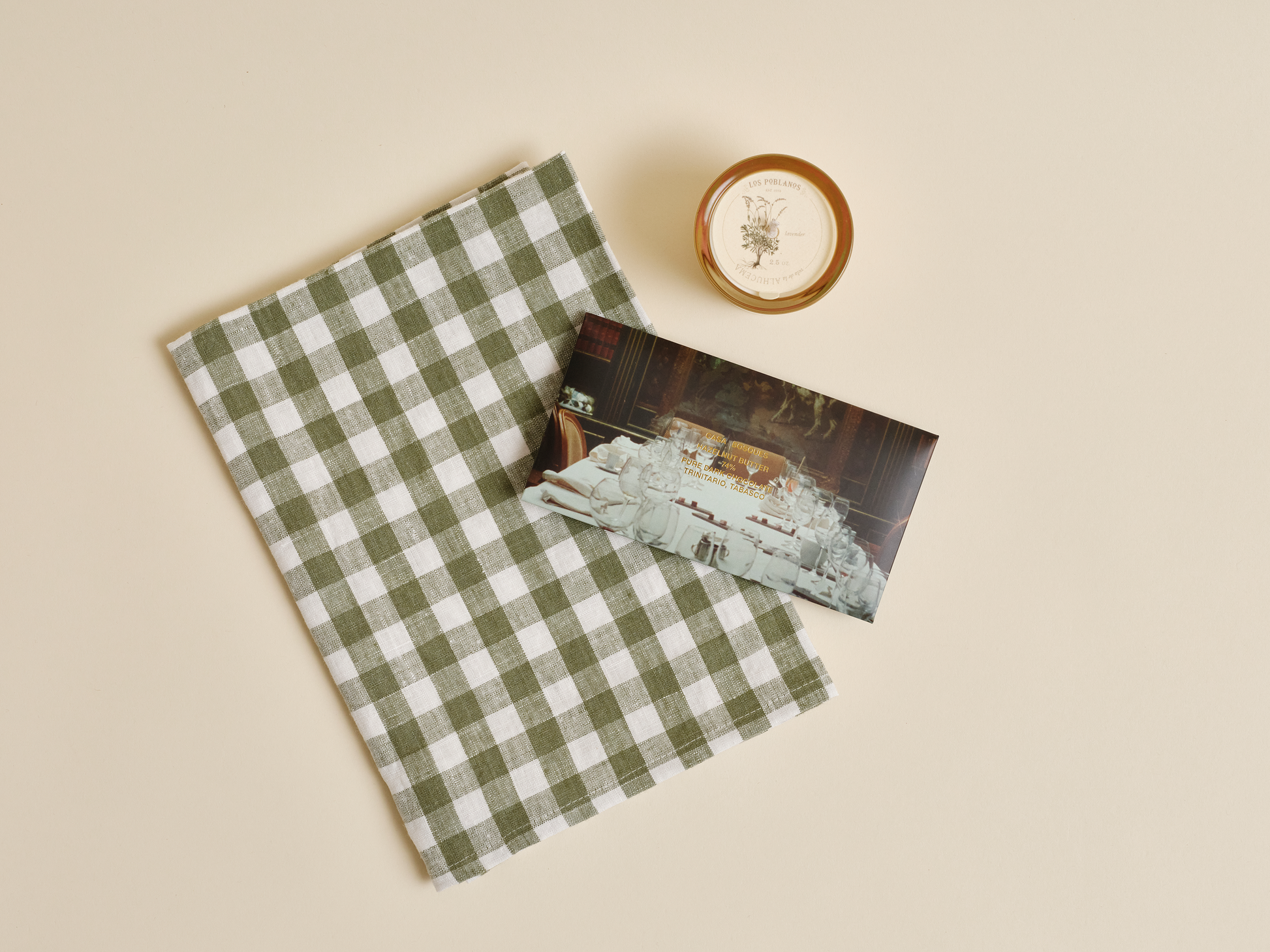 Housewarming gift with candle and specialty chocolate