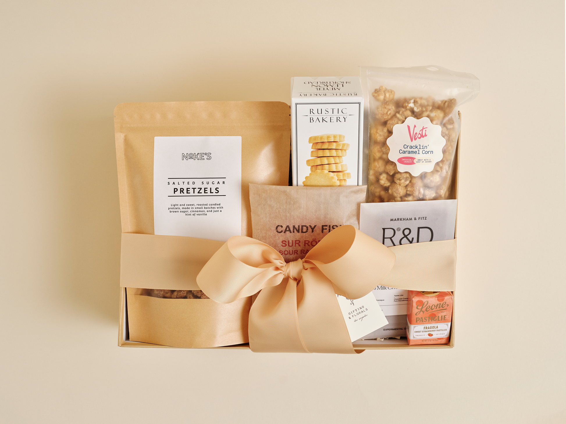 Luxury sweet gift box with artisan cookies, chocolate and confections