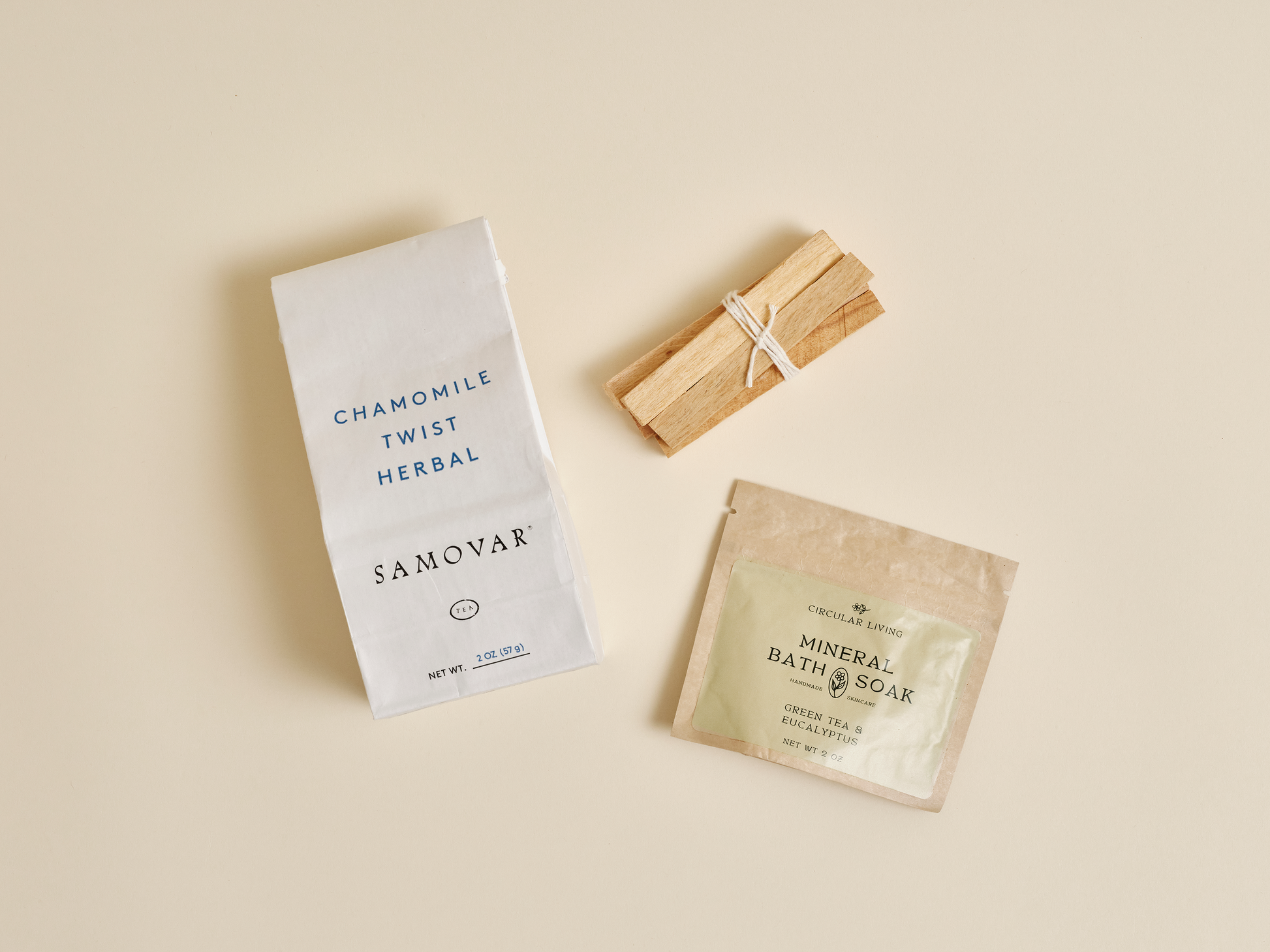 Luxury self care gift bundle with tea, bath soak, and incense